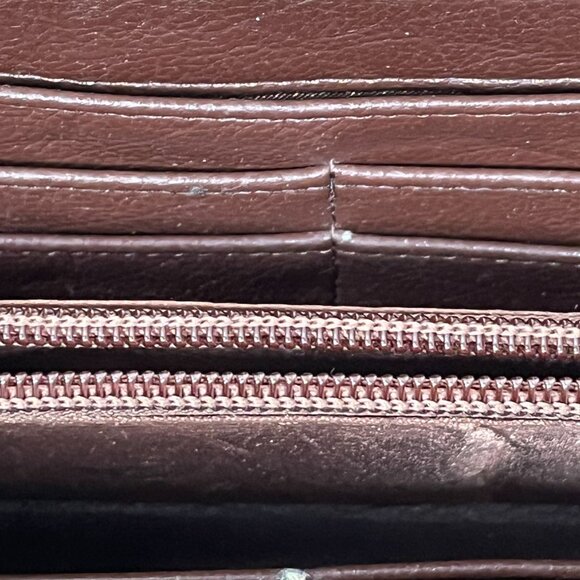 Joe’s Jeans Brown Fringe Zip Wallet Faux Leather Boho Studded Women's - Picture 11 of 12